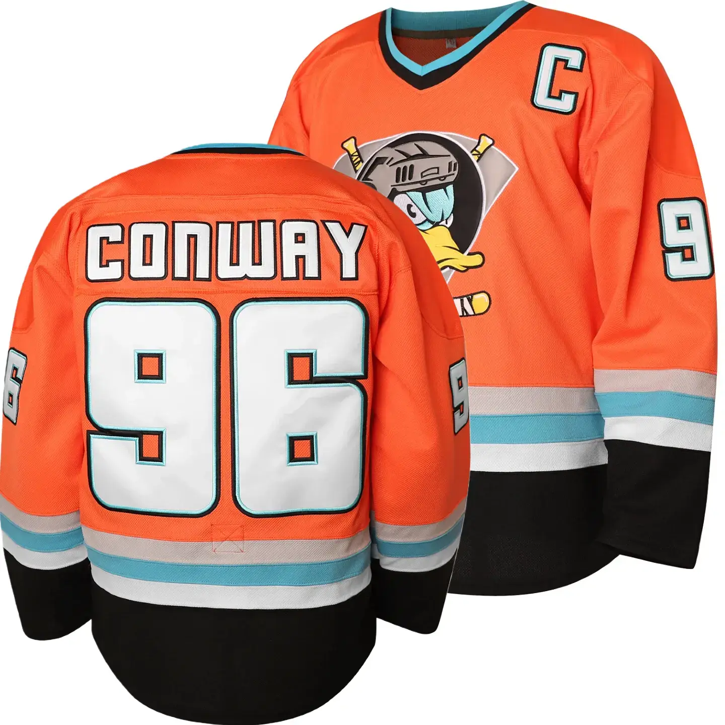 Mighty Ducks Jersey #96 Conway Jersey 99 Banks Jersey, Movie Ice Hockey Jersey