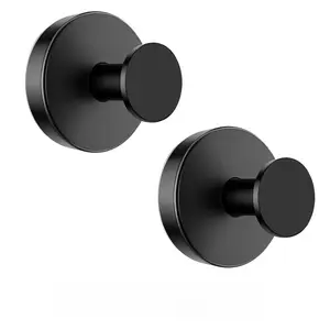 2 Pack Suction Cup Hooks No-Drill No-Damage Metal Towel/Clothes Hooks for Bathroom Bedroom Kitchen 【For smooth surfaces only】