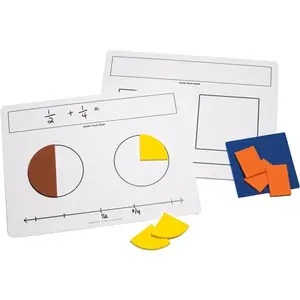 212 MAIN Write-On Wipe-Off Fraction Mats - Heavy Vinyl Teaching Supplies, Classroom Decoration, Visual Learning Tools, Learning Materials
