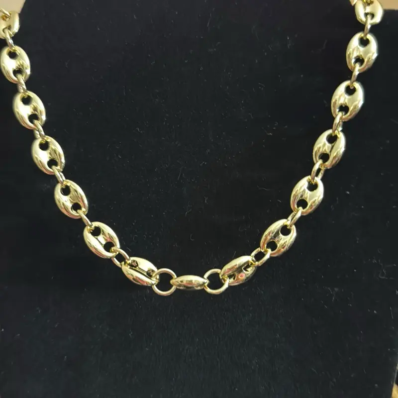 14K Gold Filled Mariner Chain Necklace 11mm Wide 24 Inch Classic Elegant Jewelry for Enthusiasts