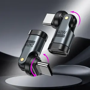 AUFU 240W USB-C Adapter, Type-C Male to Female Converter, OTG Fast Charging & Data Sync USB C Extension for Phone, MacBook, Laptop – Aluminum Alloy Durable Design