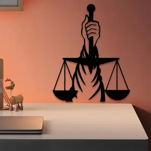 1pc Lawyer Scales Metal Wall Art, Lawyer Scales Statue Mural, Perfect for Law Office Wall, Home Wall Decor, Graduation Decor, Ideal Gift for Lawyers, Durable Metal