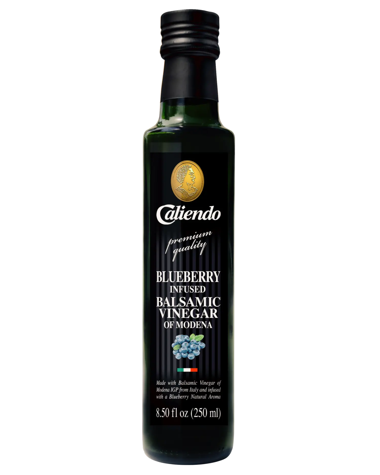Caliendo Blueberry Infused Balsamic Vinegar, Modena IGP, Authentic Italian - 8.5 Fl Oz Bottle