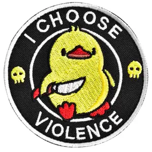 I CHOOSE VIOLENCE Patch Embroidered Military Morale Tactical Funny Patches for Vest, Backpack, Hat, Hook and Loop, 3"