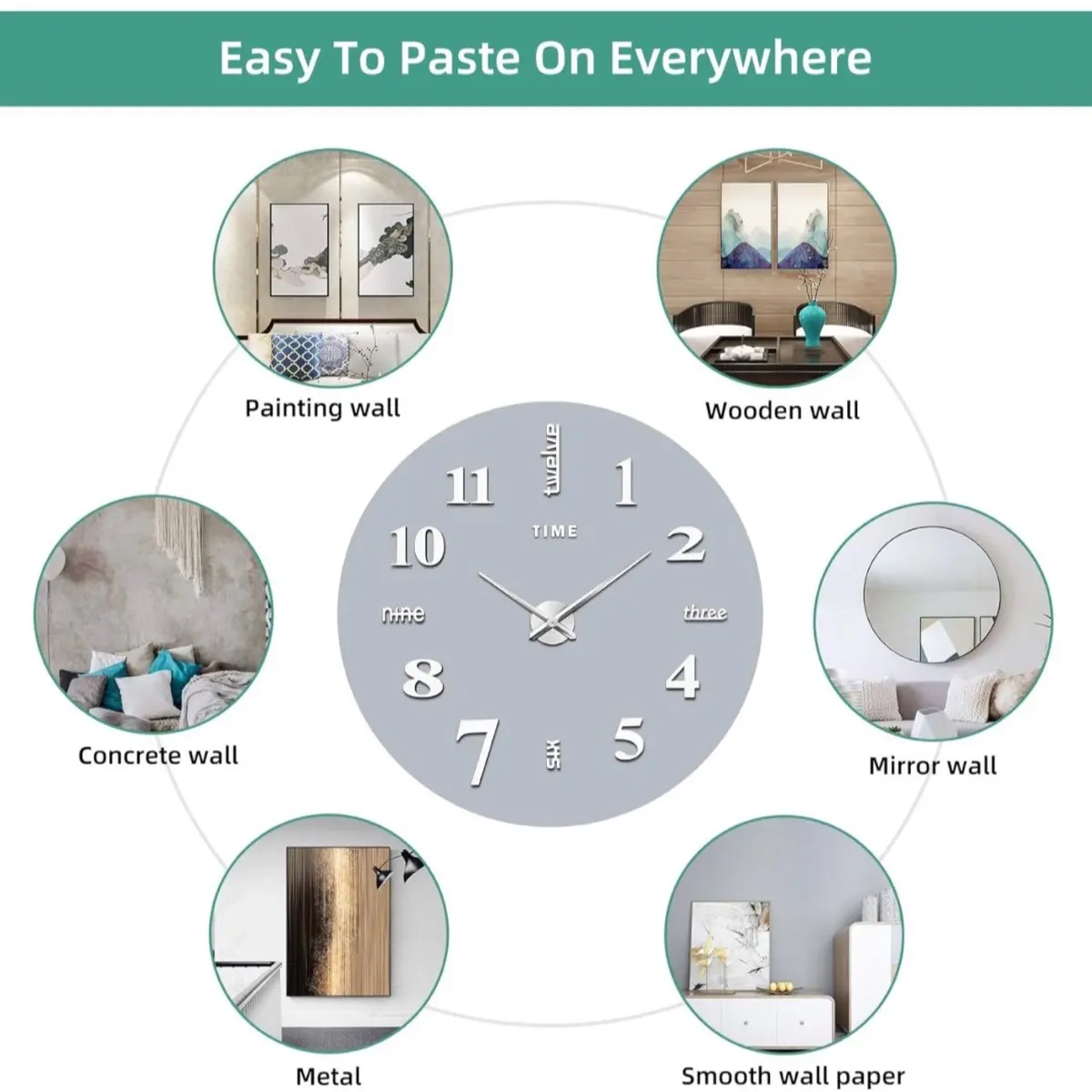 Decoration  3D wall clock, a perfect addition to any room in your home or office Candle
