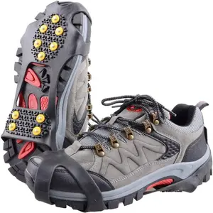 [Stay Secure]Ice Cleats Crampons for Boots & Shoes, 1 Pair Heavy-Duty Traction Spikes with Anti-Fall Fastening System, Non-Slip Winter Gear for Hiking & Cycling