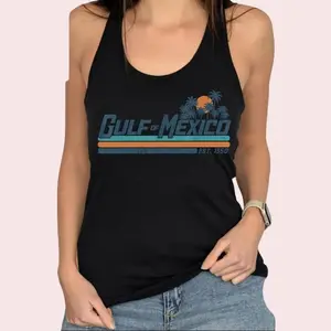 Vintage Gulf of Mexico Tank, Beach Summer Shirt, Retro Coastal Sleeveless Tee, Cute Vacation Outfit, Soft Travel Gift for Her, Casual Summer Swear