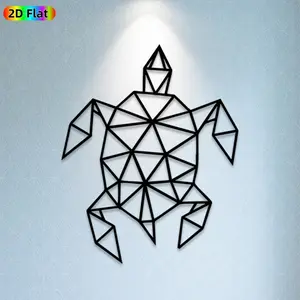1pc Geometric Turtle Metal Wall Art, Modern Geometric Turtle Statue Mural, Ideal Gift for New Year, Easter, Animal & Geometry Decor Enthusiasts, Rust-Resistant Metal Wall Decor Wall Sculptures,  Stylish Indoor Outdoor Decor
