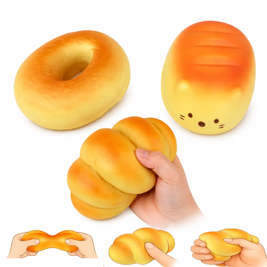 Ultra-Soft Simulated Croissant Stress Reliever - Yellow Assorted Slow Rising Squishy, Anxiety Fidgets, Neurodivergent Kids Healing Decompression Collectible Sensory Toy for Play & Relaxation