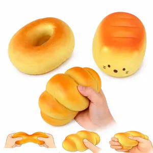 Ultra-Soft Simulated Croissant - Yellow, Assorted Styles of Slow-Rebound Stress-Relief Squeeze Toys, Perfect for Play and Relaxation