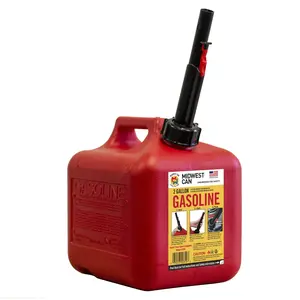 Midwest Can 2 Gallon Auto Shut off Gasoline Can, 2310-4, Red in Color