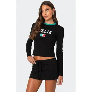Edikted Women's Italy Long Sleeve T-Shirt