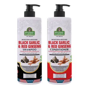 Black Garlic & Red Ginseng Hair Care Duo for Hair Growth, Scalp Strengthening & Hair Loss Control – Herbal Shampoo & Conditioner Set for Thicker, Healthier Hair Haircare