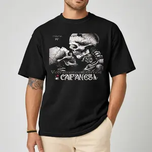 Caifanes Volvamonos Eternos Skull Art Comfort Color Letter Printed Tee Ring-Spun Cotton Soft-Washed T-Shirt Trendy Tops Perfect Gift