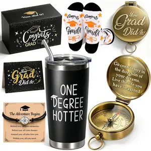 2026 Graduation Gifts, Class of 2026 Gifts for Him, College & High School Graduation Gifts Box with Compass Tumbler Bracelet Socks Thanks Card for Graduates Gifts