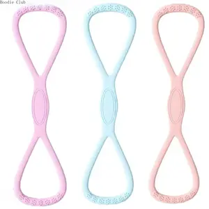 Figure 8 Yoga Resistance Band 35LB, Soft Silicone Exercise Resistance Band, Quick Rebound Training Band for Home Workout, Stretching, Strength Training for Back, Shoulders, Arms & Legs, Fitness & Daily Exercise Equipment for Men & Women