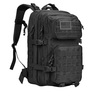 Large Tactical Military Backpack with USA Flag Patch 45L Capacity for Adults Durable Molle System & Quick Access Compartments