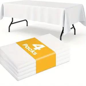 4 Pack Large Heavy-Duty Disposable Tablecloths 54"x108" - Durable Decorative Table Covers for Christmas, Weddings, Birthdays, Graduations & Festival Celebrations Picnic Table Cover