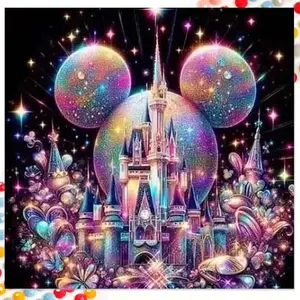 1 set of DIY diamond painting kit, 5D diamond art set, DIY decoration castle, bubbles, rainbow mosaic, diamond art, DIY art home decor, Diamond Art Tools