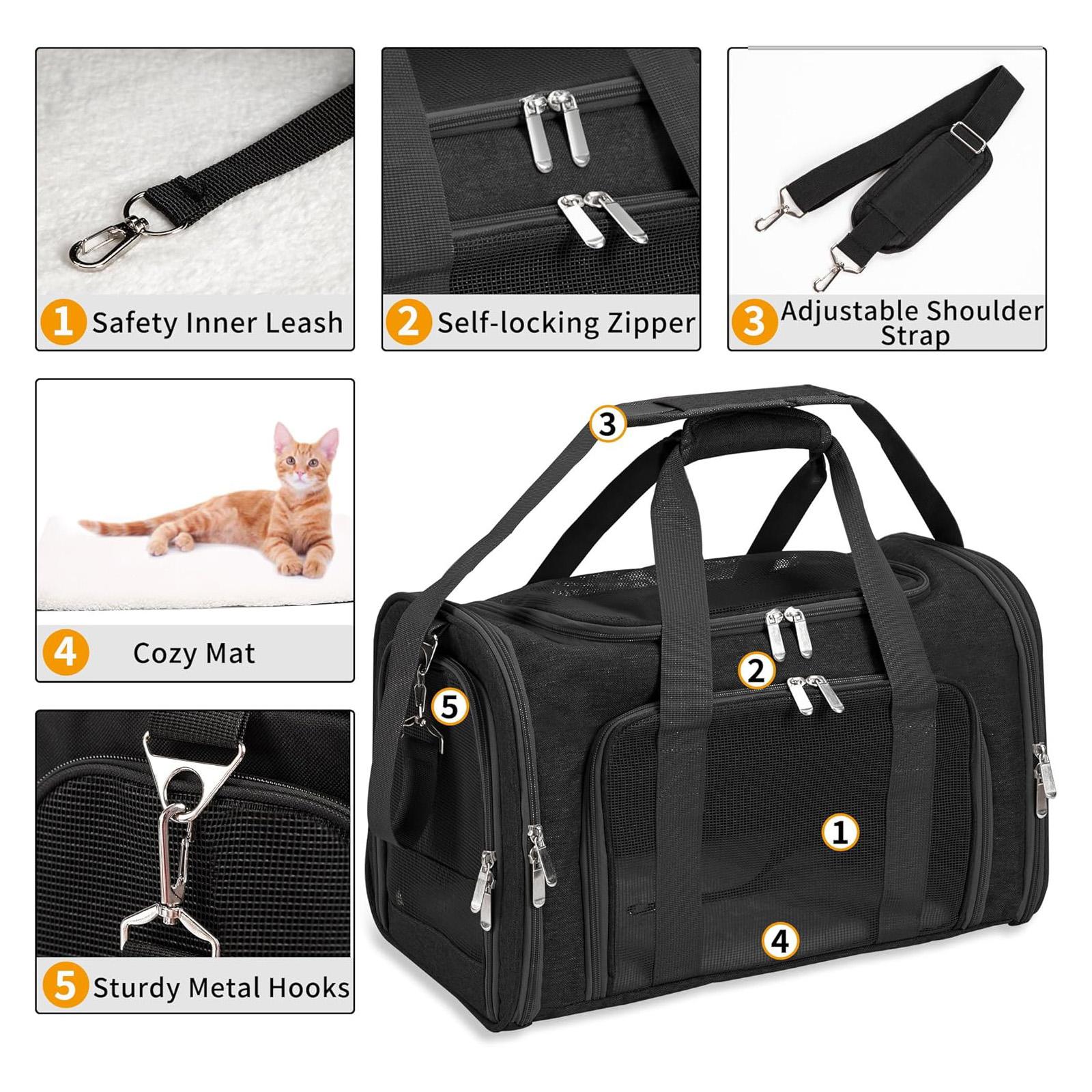 COZPAW Large Cat Carriers Dog Carrier Pet Carrier for Large Cats Dogs Puppies up to 25Lbs, Big Dog Carrier Soft Sided, Collapsible Travel Puppy Carrier - Large