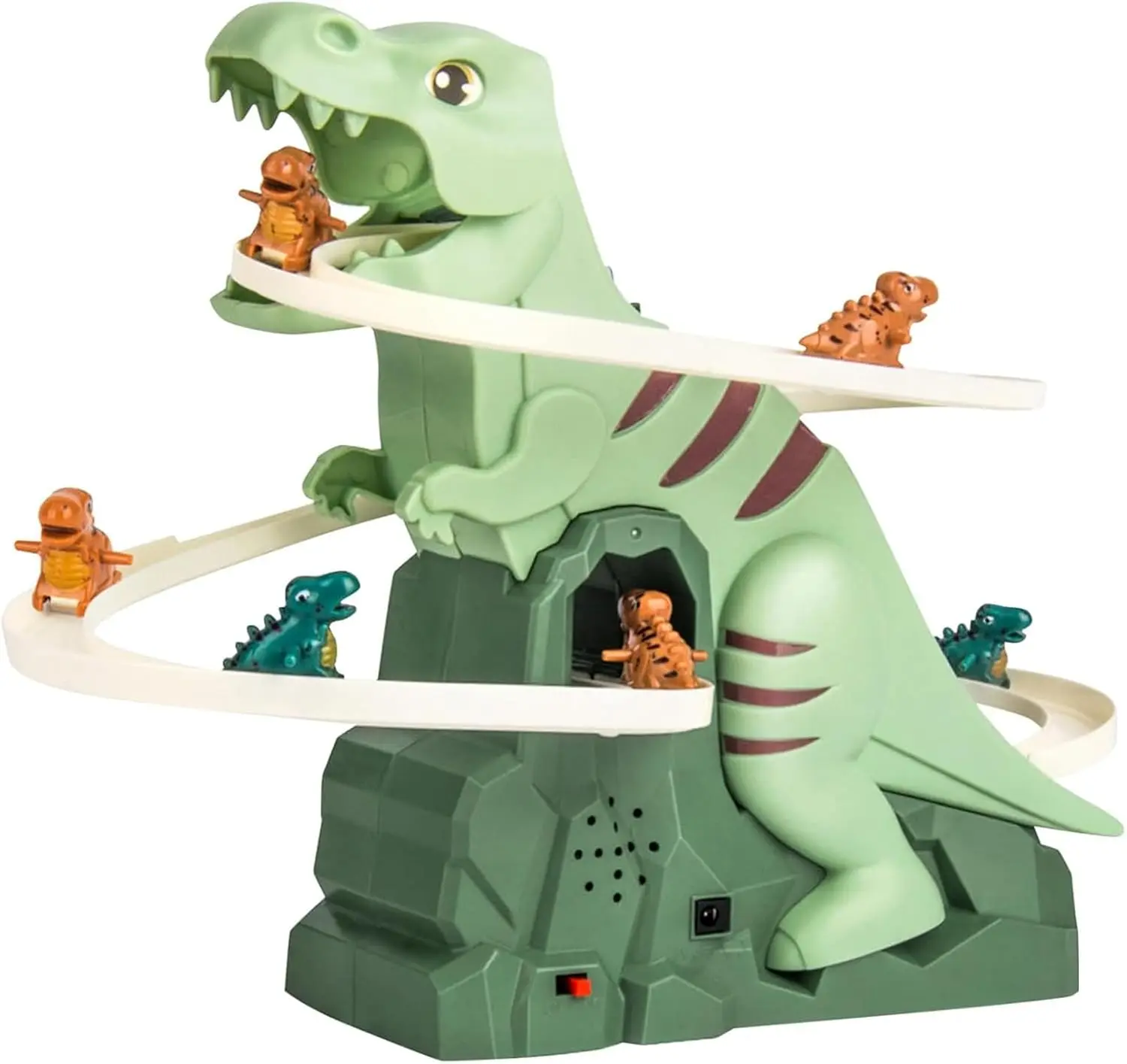 Dinosaur Climbing Stairs Track Toy, Electric Dinosaur Staircase Slide with 6 Cars, Interactive Climbing Track Set for Toddlers Kids, Birthday Gift for Boys Girls 3 4 5 6 Years Old