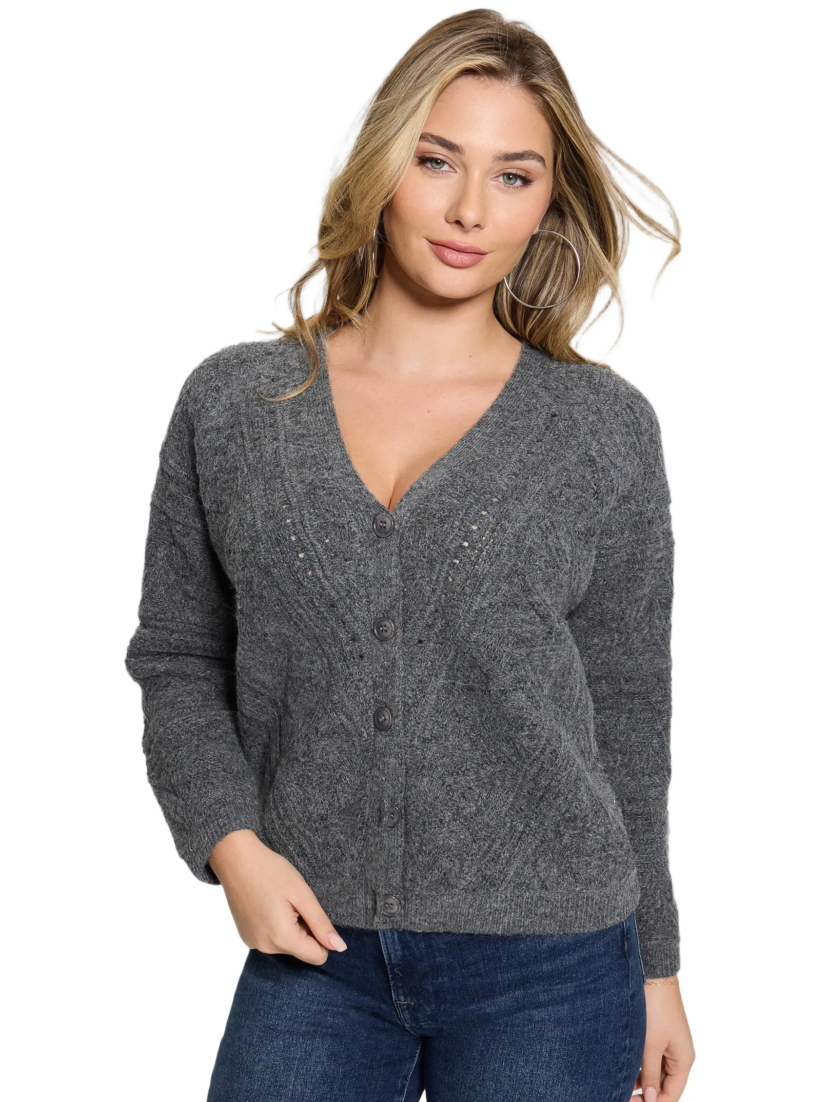 GUESS Female Amelia Pointelle Cardigan