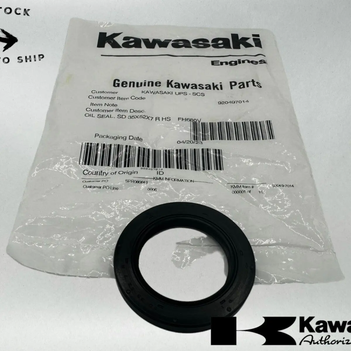 Kawasaki Genuine OEM Oil Seal SD 35x52x7 R 92049-7014