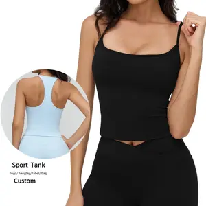 NCLAGEN Sports Bra for Women Big U Neck Racerback Yoga Top Sleeveless Women Sports Wear Quick Dry Skinny Fitness Vest