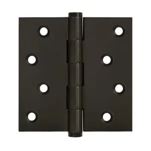 212 MAIN Zig-Zag Type Solid Brass Residential Hinges for Residential Use, 4x4 in., Corrosion-Proof, Oil Rubbed Bronze, Pack of 2 with Wood Screws