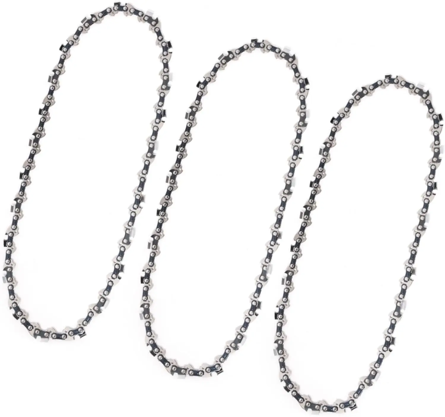 3 Chainsaw Chains (3-Pack, 12-In) - 3/8 LP Pitch, .050" Gauge, 45 Links, Low Kickback, High-Strength Steel, Durable & Long-Lasting, Wide Compatibility with Craftsman, Makita, McCulloch for Firewood Cutting, Small-Scale Logging
