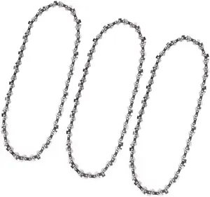 3Pack 12 Inch Chainsaw Chains 3/8 LP Pitch .050" Gauge 45 Drive Link Low-Kickback Compatible with Craftsman, Makita, McCulloch, Ryobi, Greenworks, Echo, Earthwise, Poulan, Remington, and more, Anti-Fracture