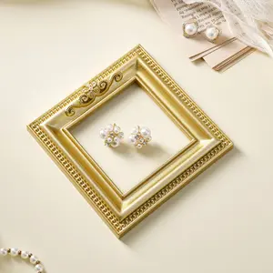 European Style 3D Floral Square Frame Decorative Item, Resin Handmade Craft, DIY Decoration, Multi-Color, Bathroom Accessory, Photo Prop, Mini House Decor, Party Scene Setup