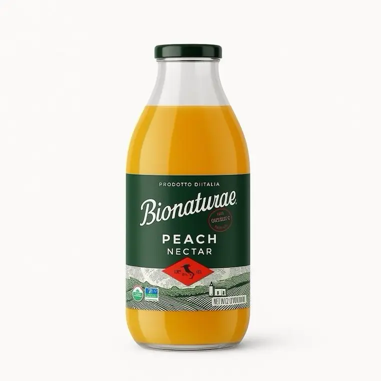 Bionaturae Organic Peach Nectar - 100% juice , 25.4 Fl Oz, Made in Italy, Organic Certified, Rich in Antioxidants and great for heart health