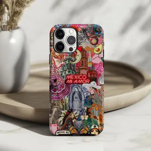 Mexican Summer Travel Collage Pattern Phone Case: Suitable for iPhone 17 16 15 14 13 12 11 X 8 Pro Max Plus Air, Shockproof, Waterproof, Secure Protection Smartphone Case, Stylish Gift