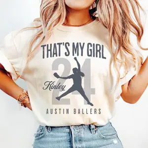 [Custom] Comfort Colors That’s My Girl Softball Pitcher Shirt, Personalized Sports Family Tee