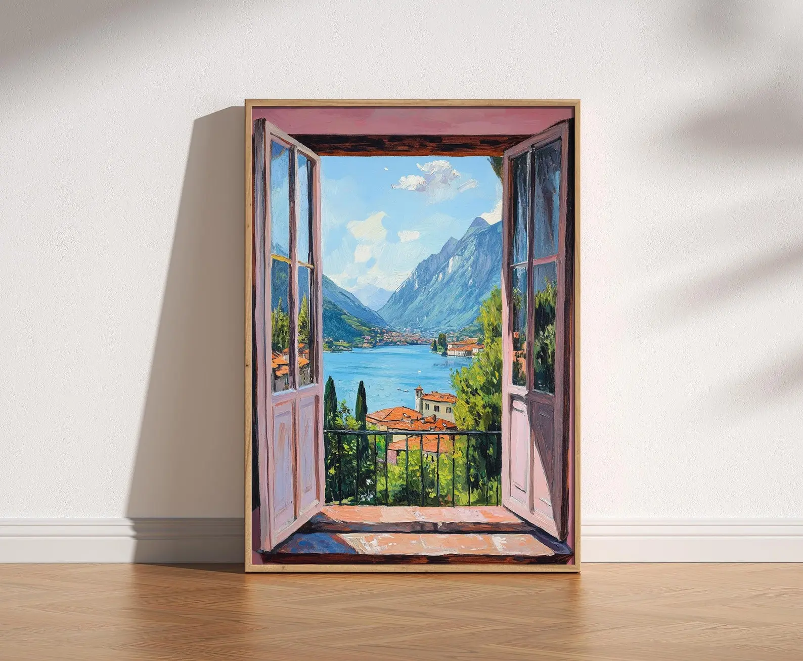 Open Window Henri Matisse Print, Henri Matisse Style Fauvism Painting, Modern Exhibition Print, Patio Doors Italy Mediterranean, Lake Como