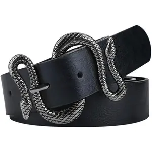 Belts for Women,Women Fashion Leather Belt for Dress with Snake Buckle