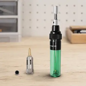 Portable Butane Torch Kit, Industrial Heat-Resistant Welding Set for Electrical Repair & Jewelry Making, Outdoor Safe Flame Adjustable Tool.