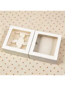 20/15/10/5/1pcs 4 & 6 Cavity Windowed Kraft Paper Muffin Boxes, Disposable Cupcake Holders for Bakery Pastry Packaging.needoh.paper plates