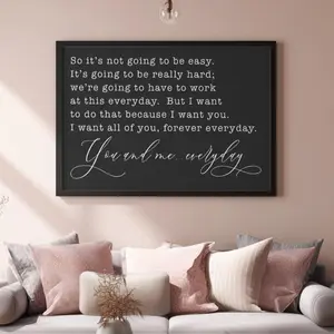 UNFRAMED POSTER - So It's Not Going To Be Easy Poster. The Notebook Movie Quotes Art, Bedroom Wall Art Print, Minimalist Art,,  Bedroom Wall Art,Family Room, Gift For Her