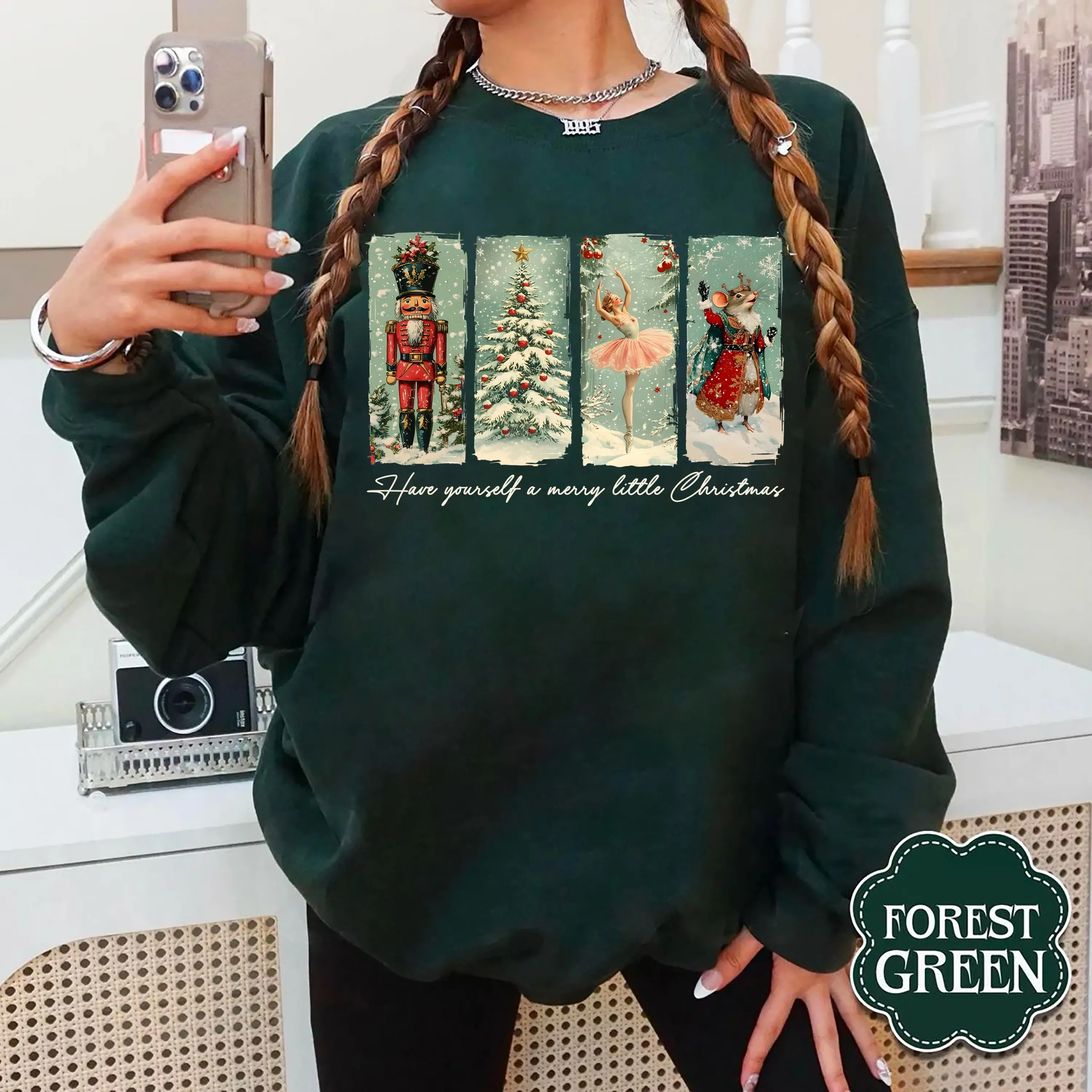 Vintage Nutcracker Sweatshirt, Retro Christmas Sweatshirt, Cute Christmas Shirt, Girly Christmas Tee, Winter Sweater Gift
