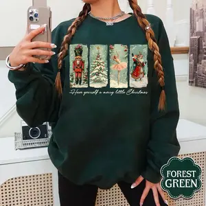 Vintage Nutcracker Sweatshirt, Retro Christmas Sweatshirt, Cute Christmas Shirt, Girly Christmas Tee, Winter Sweater Gift