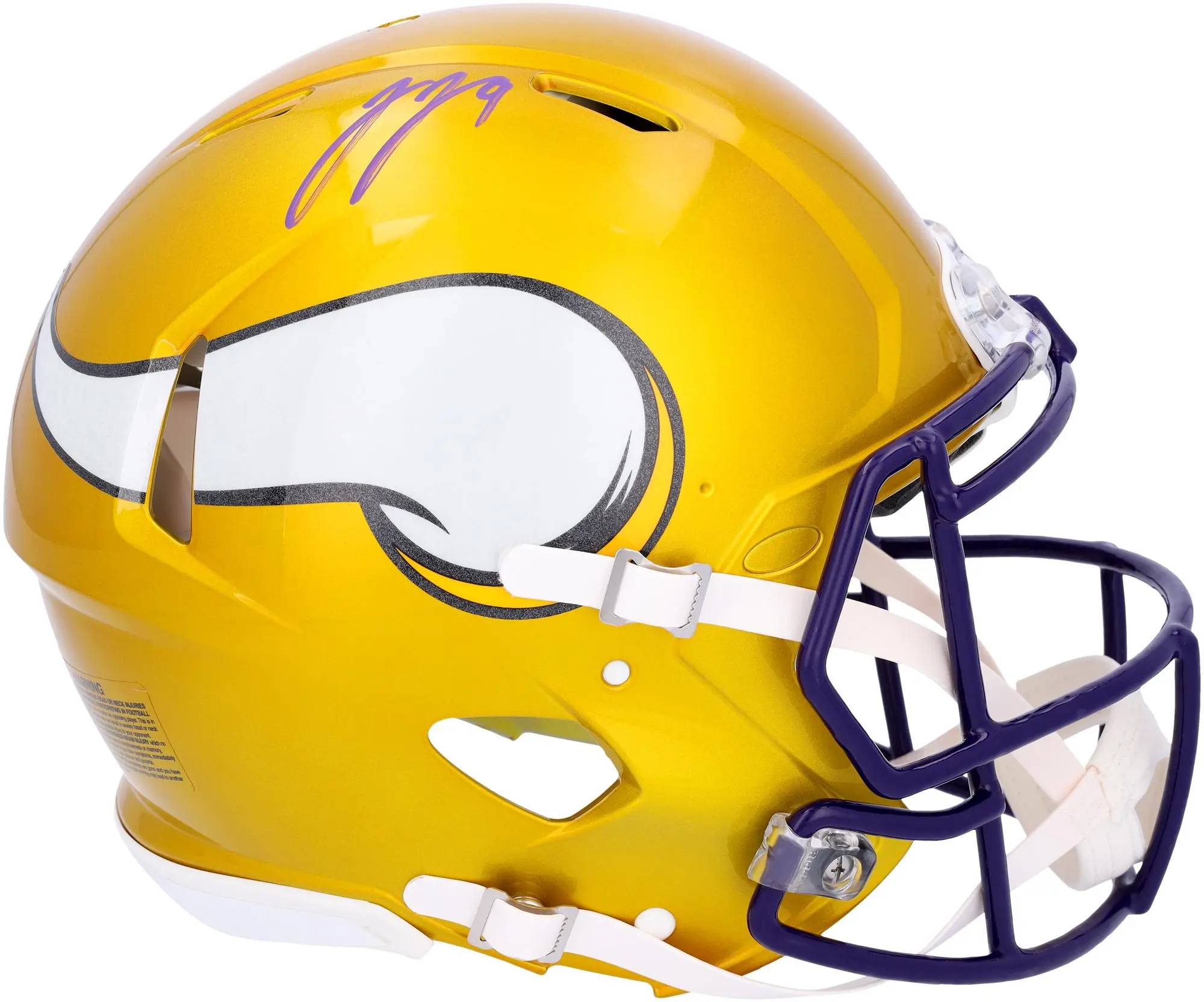 JJ McCarthy Minnesota Vikings Autographed Flash Speed Authentic Helmet - Fanatics Authentic Certified