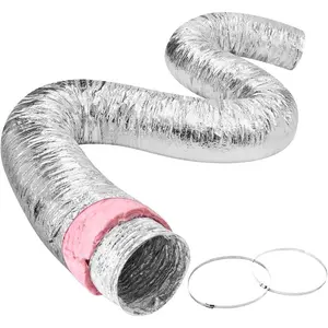 VEVOR 5 Inch Insulated Flexible Duct R-6.0 25 Feet Long with 2 Duct Clamps, Heavy-Duty Three Layer Protection Air Ducting Hose for HVAC Heating Cooling Ventilation and Exhaust Ductwork InsulationVEVOR Super Brand Day