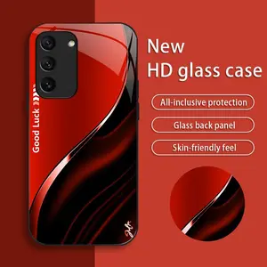 Suitable for [Galaxy S21 Fe 5g] Simple silk gradient glass phone case, affordable, fully shockproof, drop-proof and wear-resistant-888
