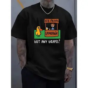 Men'S Funny Lemonade Stand Graphic T-Shirt - "Got Any Grapes?" Summer Casual Short Sleeve Round Neck Tee with Cartoon Print