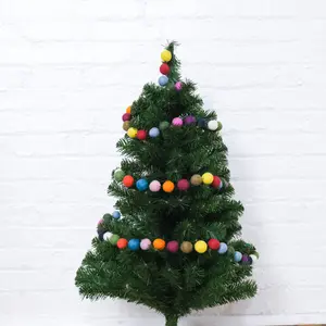 Handmade Pom Pom Garland,  Multi Color Felt ball Garland, Christmas Tree Decor, Girl Nursery Decor, Holiday Garland Decoration, Boho Decor