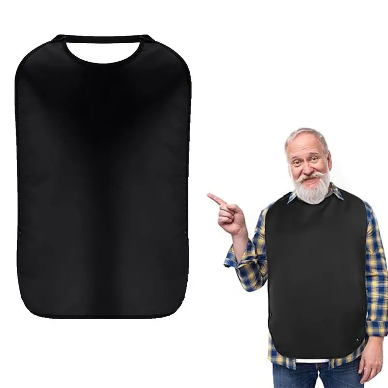 1pc Elastic Adult Bib, Unisex Premium Quality Clothing Protector Reusable Washable Large Bib for Adult Elderly Eating Kitchen Aprons Cooking Apron