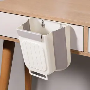 Hanging Trash Can for Kitchen Cabinet Door, 2.64 Gallon Hanging Trash Can with Space-Saving Design, Collapsible Waste Bin for Kitchen,Cabinet Door, Bathroom, RV, Car & Camping