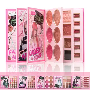 Beautiful 5-Page Makeup Kit Set Magic Book, Includes 70 Colors, 48 Matte & Shimmer Eyeshadows, 6 Lip Colors, Ideal Holiday Party Gift